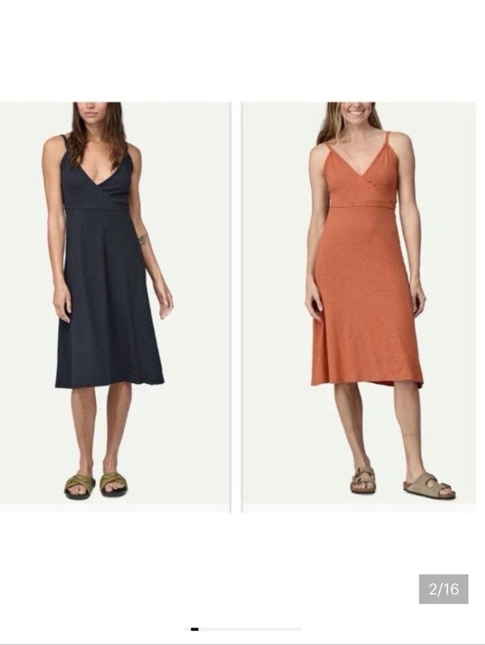 Patagonia Organic Cotton Casual Midi Wrap Dresses - Set of two!